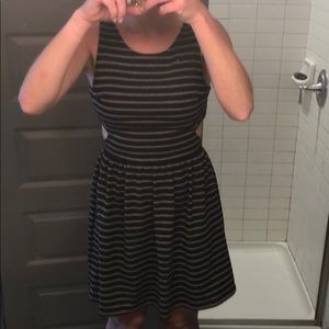 Forever 21 black and gray cut out dress